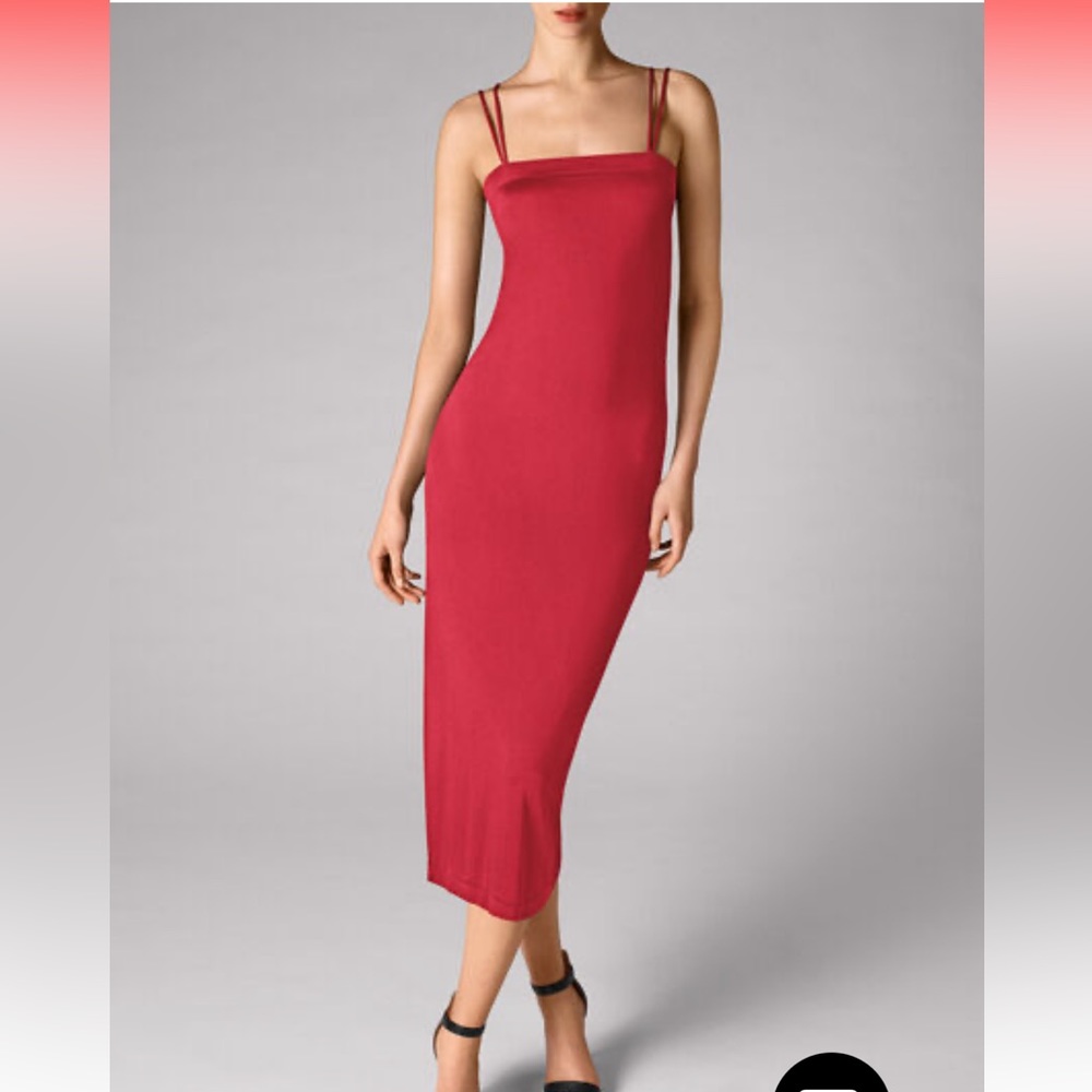 Wolford lipstick red dress